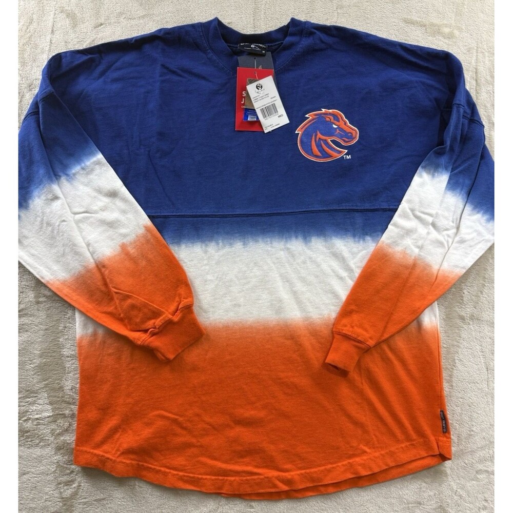 NWT Boise State Broncos Fanatics Spirit Jersey Long Sleeve Ombre Size Med